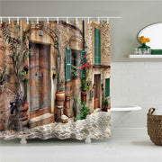 Garden Flowers Scenery Shower Curtains Bath Curtain Waterproof