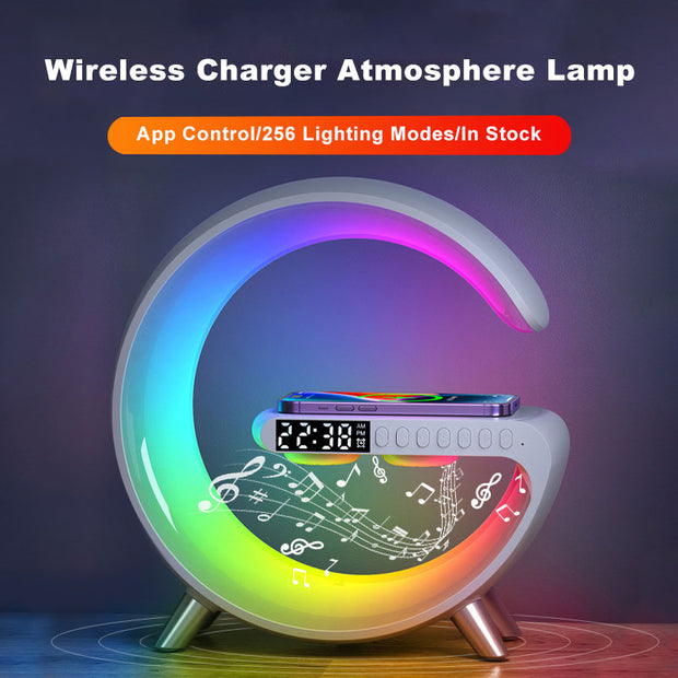 Shaped LED Lamp Bluetooth Speake Wireless Charger Atmosphere Lamp App