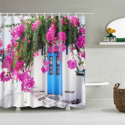 Garden Flowers Scenery Shower Curtains Bath Curtain Waterproof